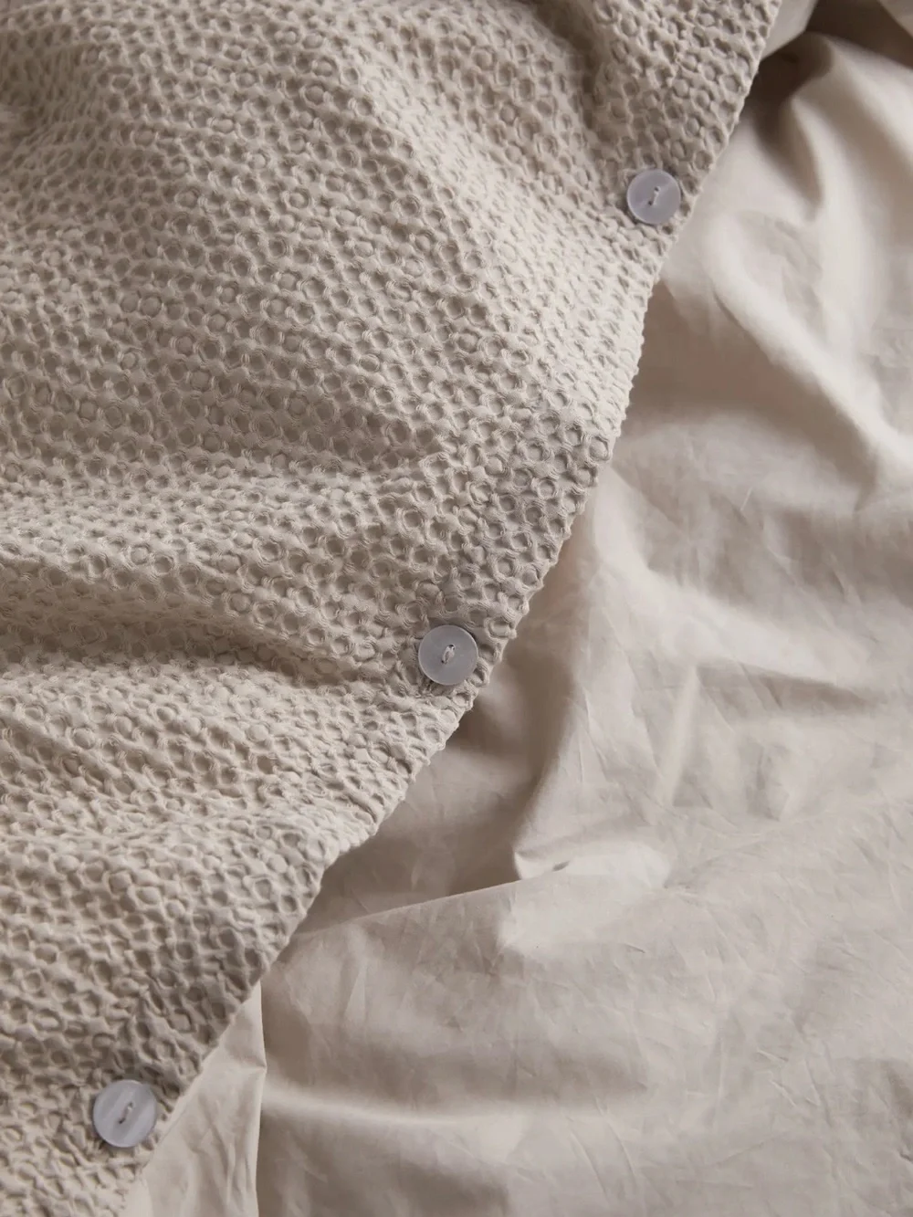 Quince Organic Luxe Honeycomb Duvet Cover Set King/Cal King Sand NEW